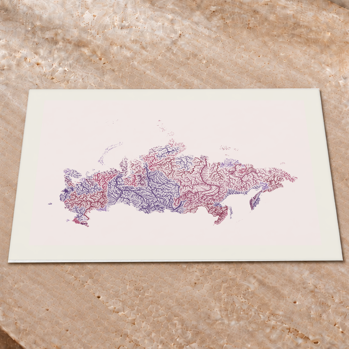 Beautiful Rivers — Rússia — Ameixa e rosé, Impressão fine art · 60 × 80 cm, Margem branca