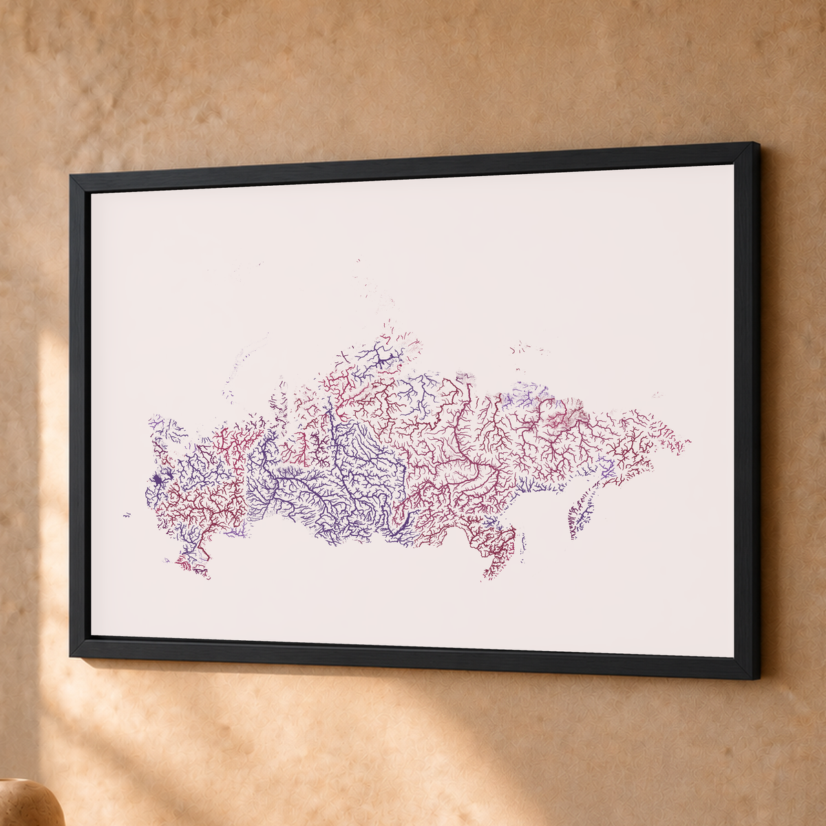 Beautiful Rivers — Rússia — Ameixa e rosé, Fine art emoldurado · 30 × 40 cm, Preto · Sem margem