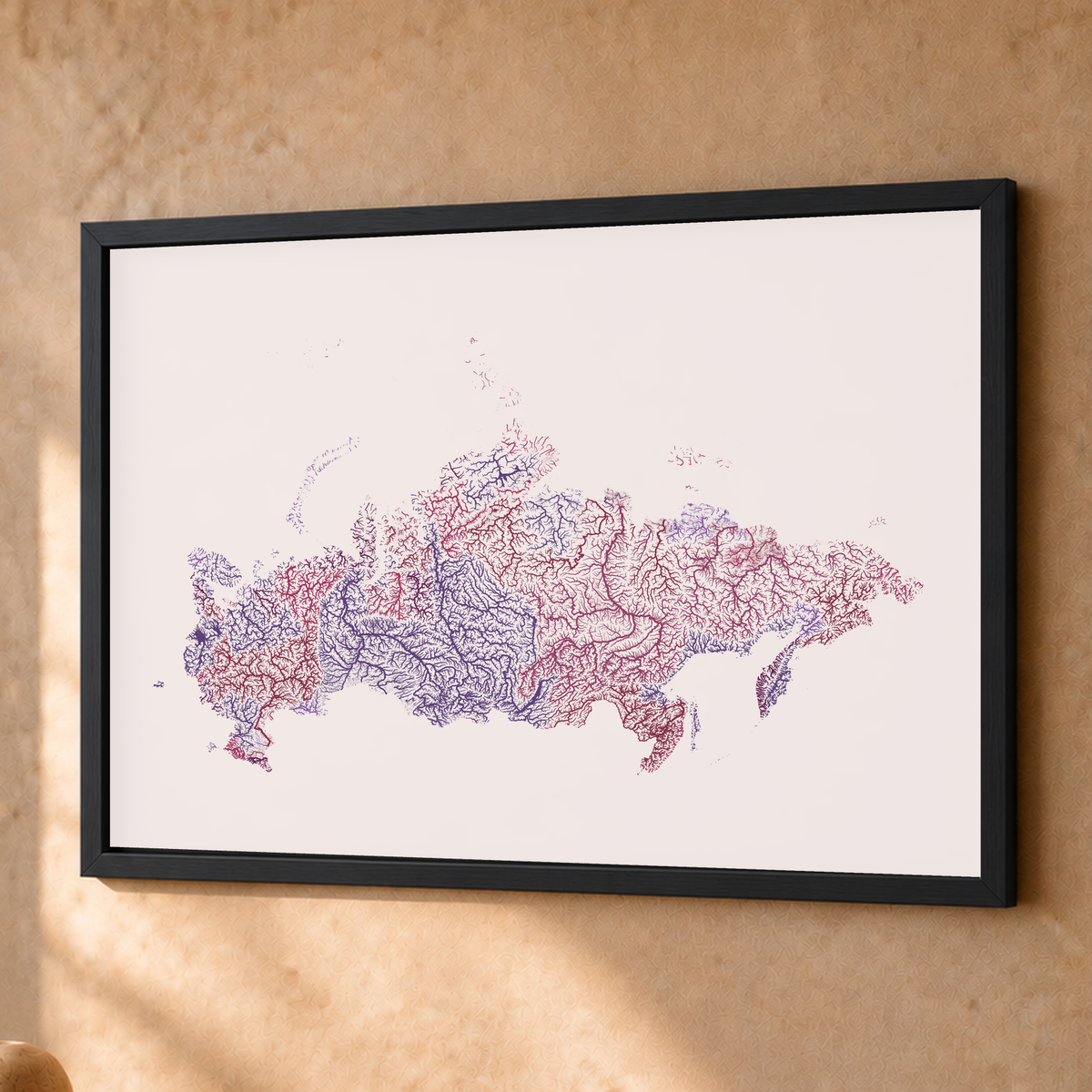 Beautiful Rivers — Rússia — Ameixa e rosé, Fine art emoldurado · 45 × 60 cm, Preto · Sem margem