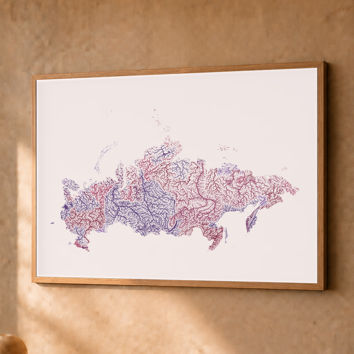 Beautiful Rivers — Rússia — Ameixa e rosé, Fine art emoldurado · 45 × 60 cm, Natural · Sem margem