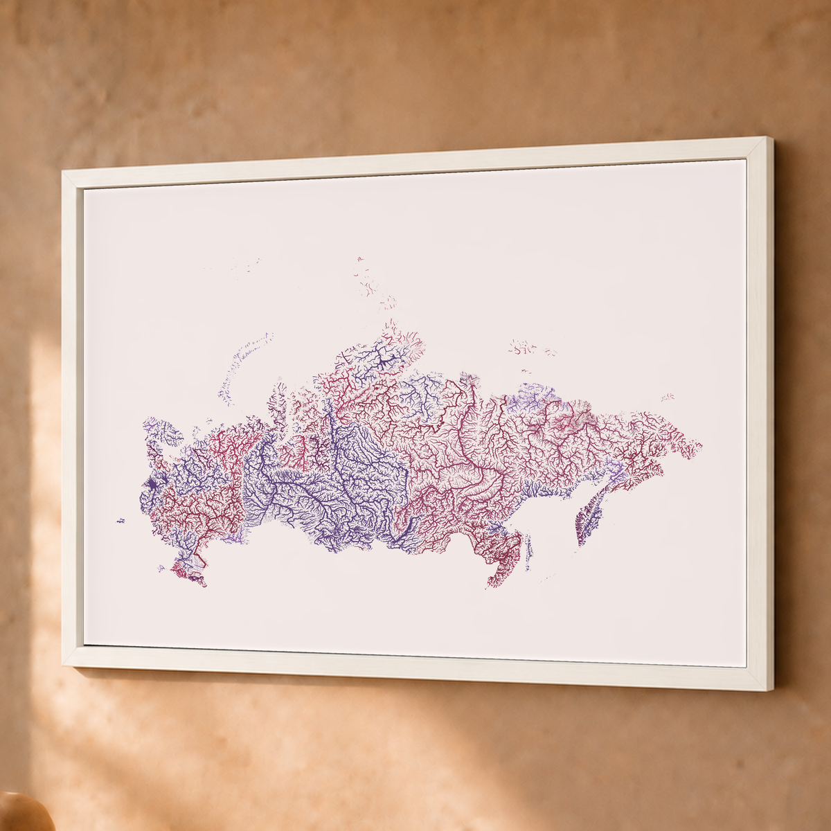 Beautiful Rivers — Rússia — Ameixa e rosé, Fine art emoldurado · 45 × 60 cm, Branco · Sem margem