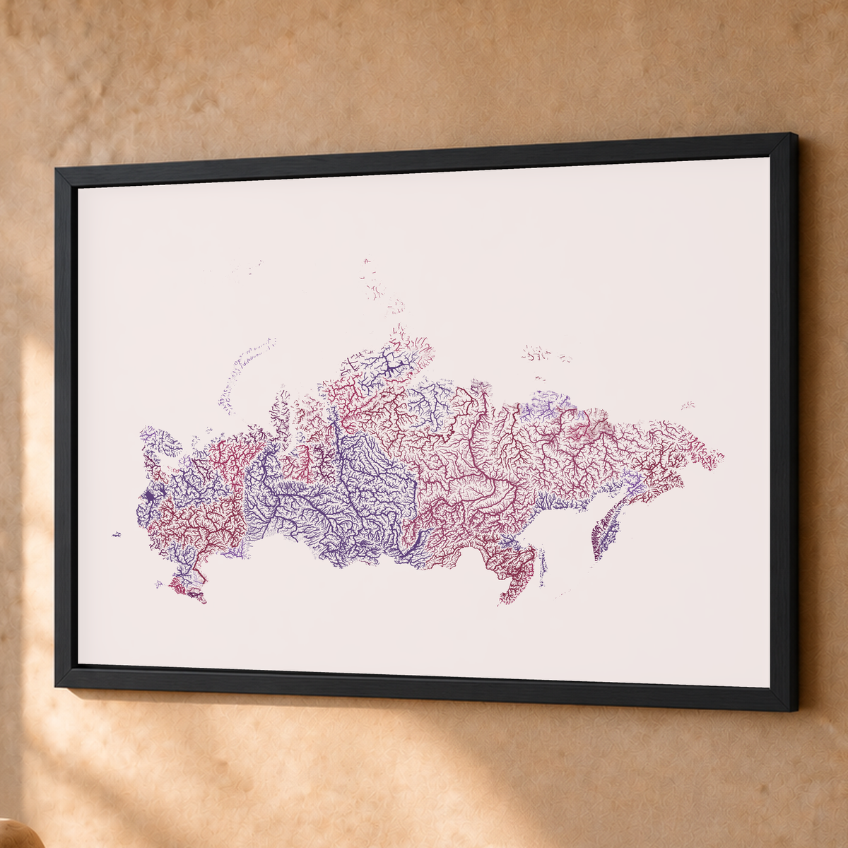 Beautiful Rivers — Rússia — Ameixa e rosé, Fine art emoldurado · 60 × 80 cm, Preto · Sem margem