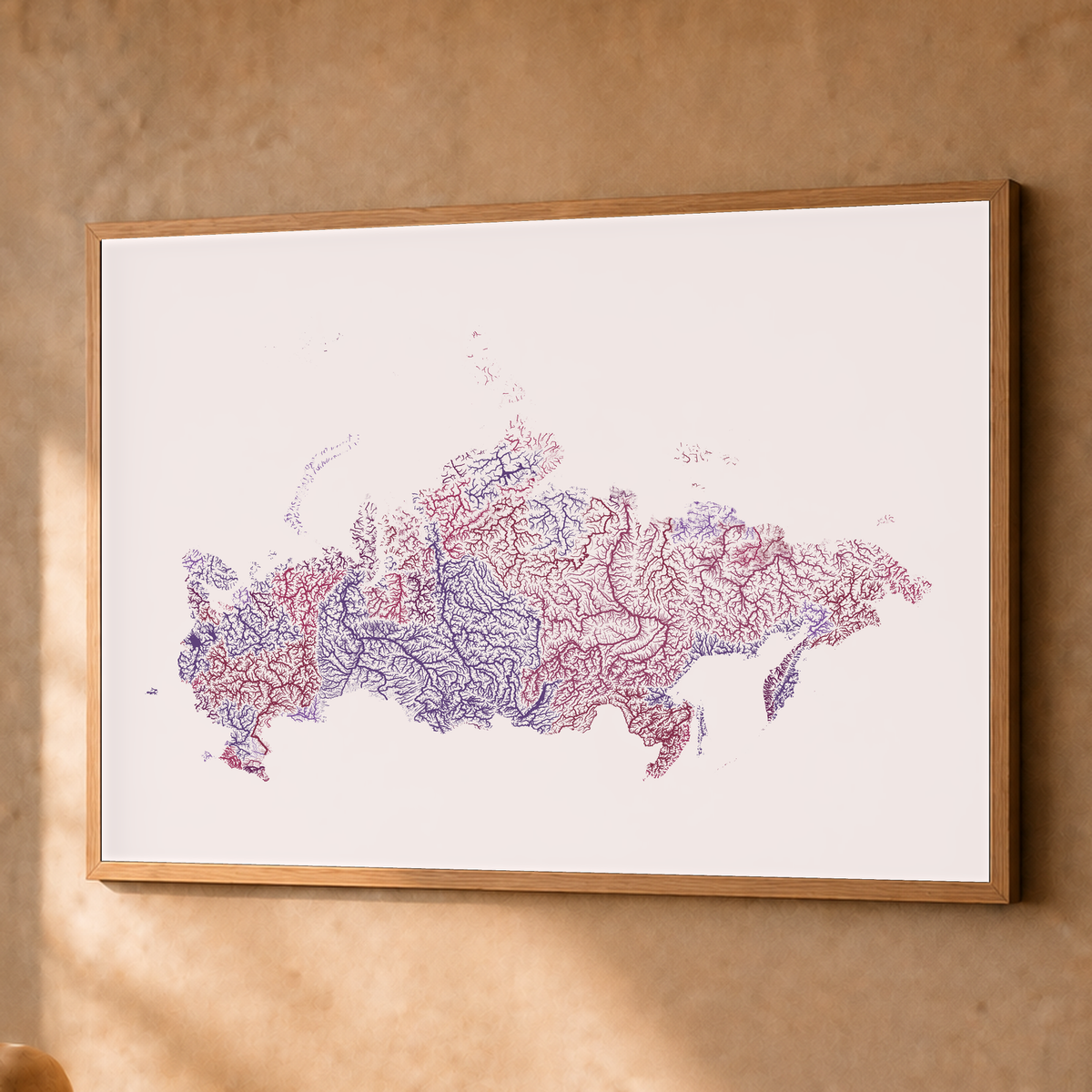 Beautiful Rivers — Rússia — Ameixa e rosé, Fine art emoldurado · 60 × 80 cm, Natural · Sem margem