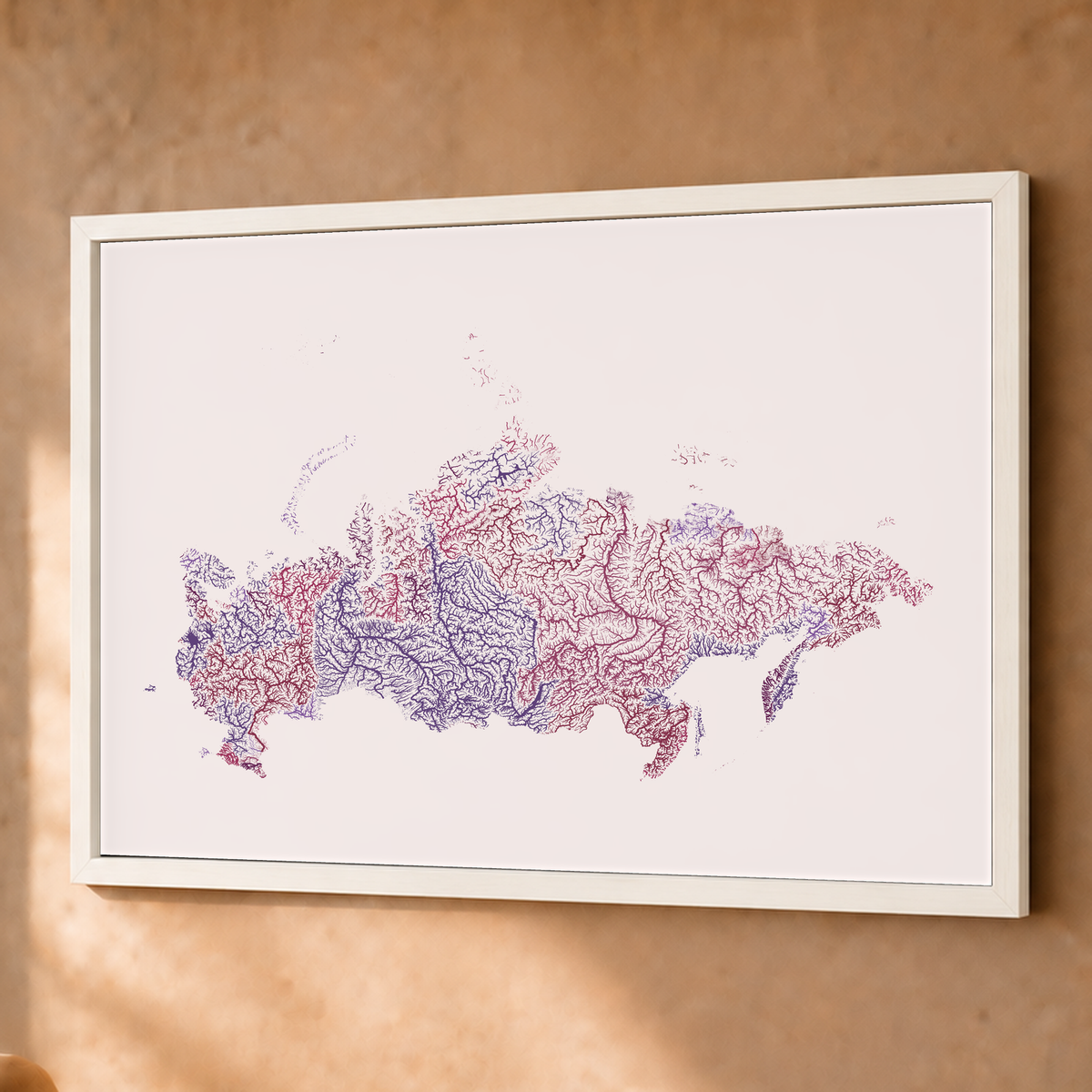 Beautiful Rivers — Rússia — Ameixa e rosé, Fine art emoldurado · 60 × 80 cm, Branco · Sem margem