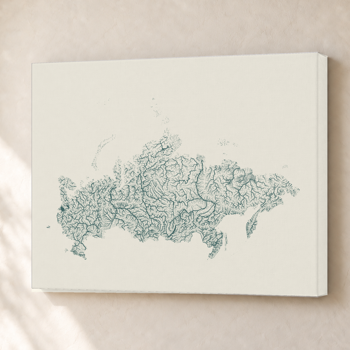 Beautiful Rivers — Rússia — Natural e luminosa, Canvas · 45 × 60 cm, Sem margem