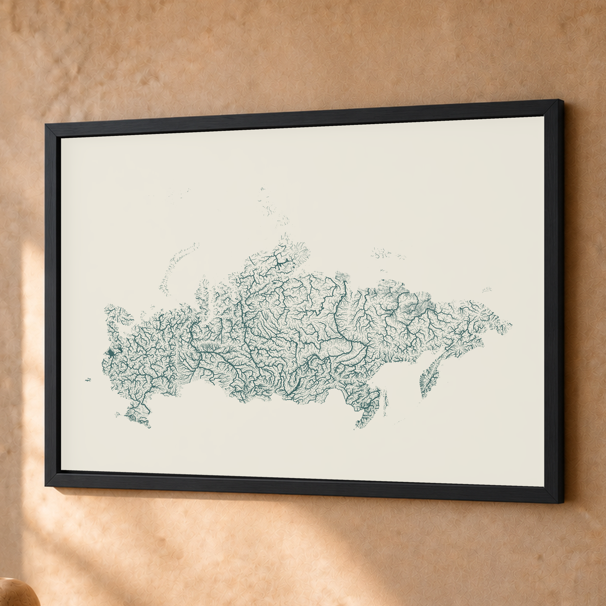 Beautiful Rivers — Rússia — Natural e luminosa, Fine art emoldurado · 45 × 60 cm, Preto · Sem margem