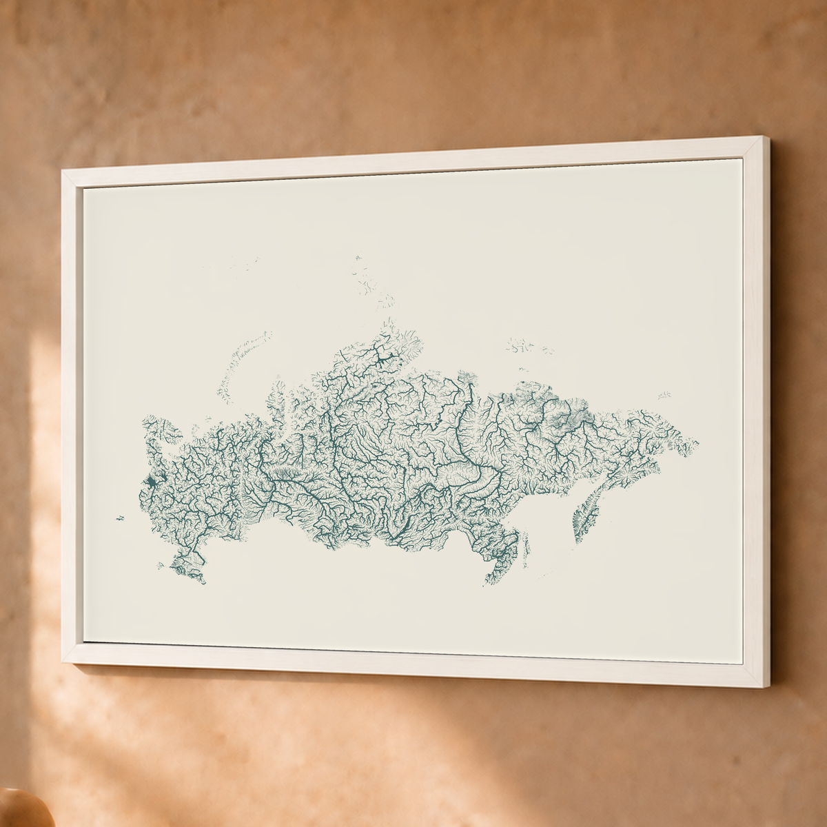 Beautiful Rivers — Rússia — Natural e luminosa, Fine art emoldurado · 45 × 60 cm, Branco · Sem margem