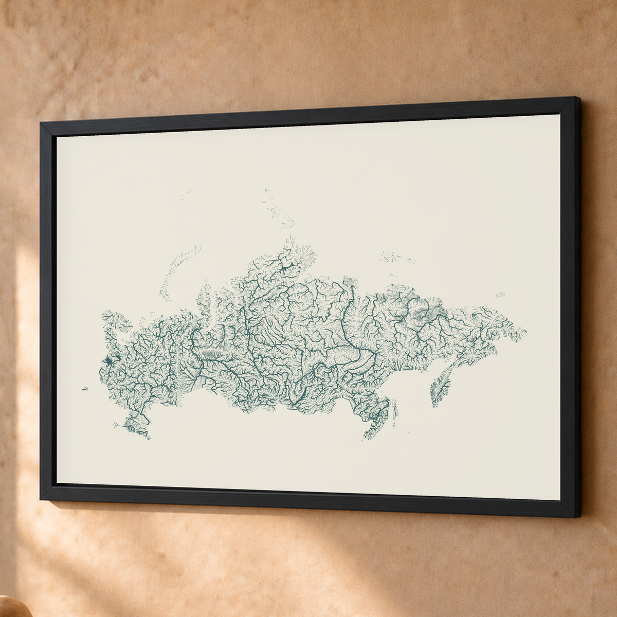 Beautiful Rivers — Rússia — Natural e luminosa, Fine art emoldurado · 60 × 80 cm, Preto · Sem margem