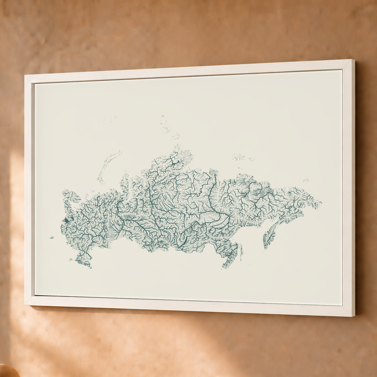 Beautiful Rivers — Rússia — Natural e luminosa, Fine art emoldurado · 60 × 80 cm, Branco · Sem margem