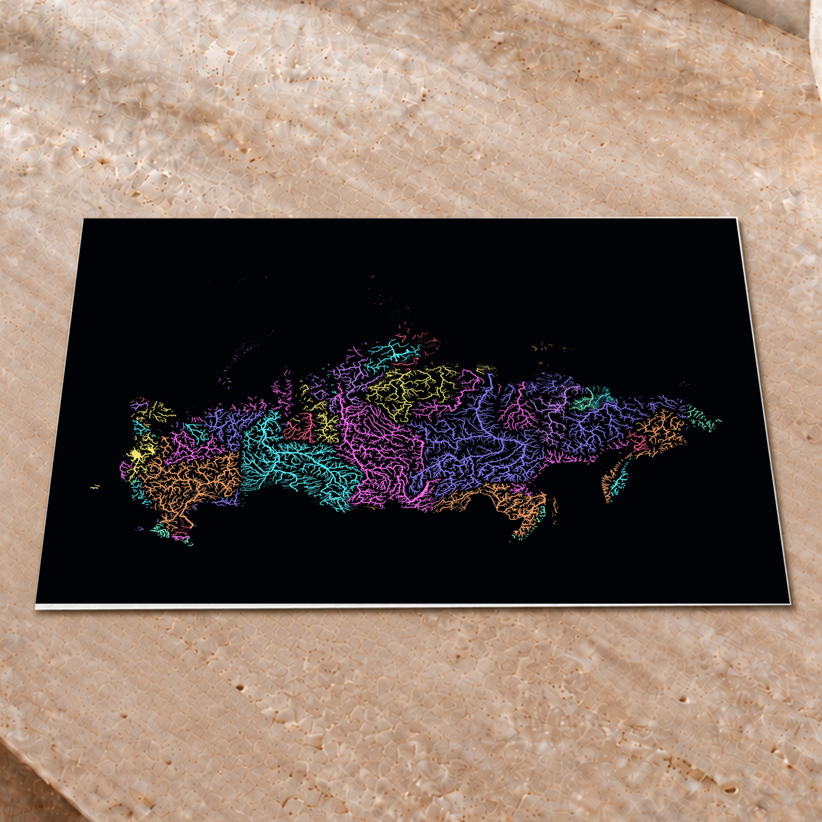 Beautiful Rivers — Rússia — Neon por território, Impressão fine art · 30 × 40 cm, Sem margem