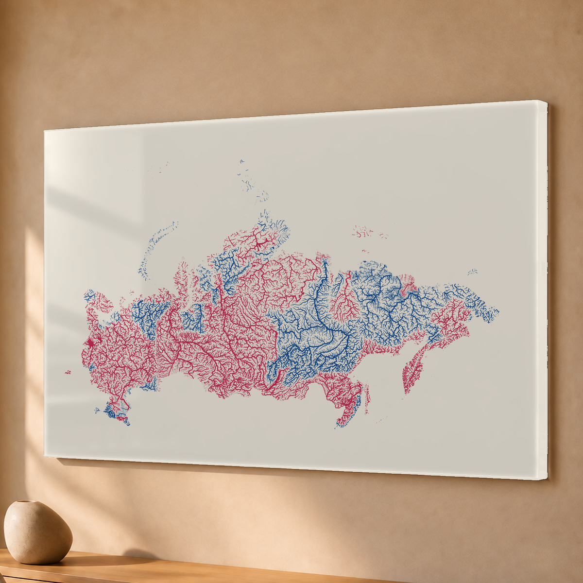 Beautiful Rivers — Rússia — Risografia, Acrílico · 40 × 60 cm, Sem margem