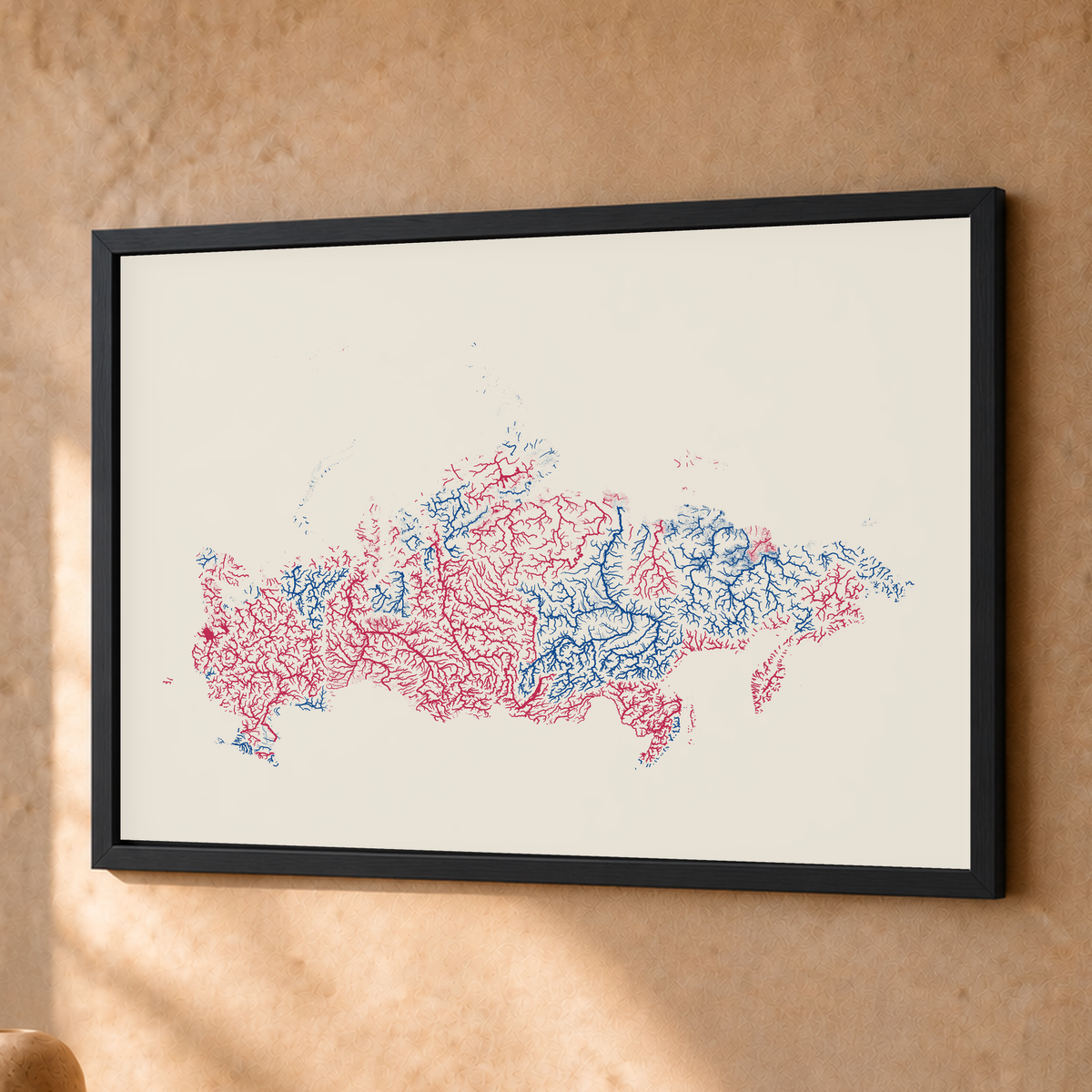 Beautiful Rivers — Rússia — Risografia, Fine art emoldurado · 30 × 40 cm, Preto · Sem margem