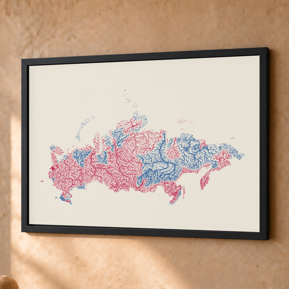 Beautiful Rivers — Rússia — Risografia, Fine art emoldurado · 45 × 60 cm, Preto · Sem margem