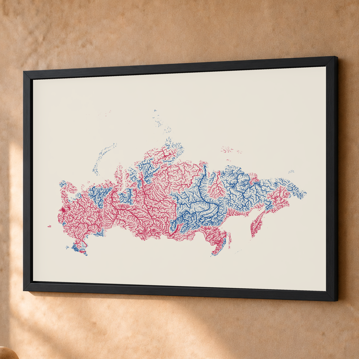 Beautiful Rivers — Rússia — Risografia, Fine art emoldurado · 60 × 80 cm, Preto · Sem margem
