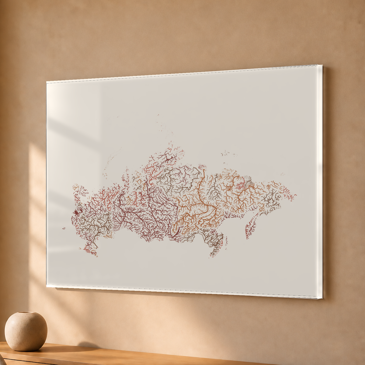 Beautiful Rivers — Rússia — Terracota e areia, Acrílico · 30 × 40 cm, Sem margem