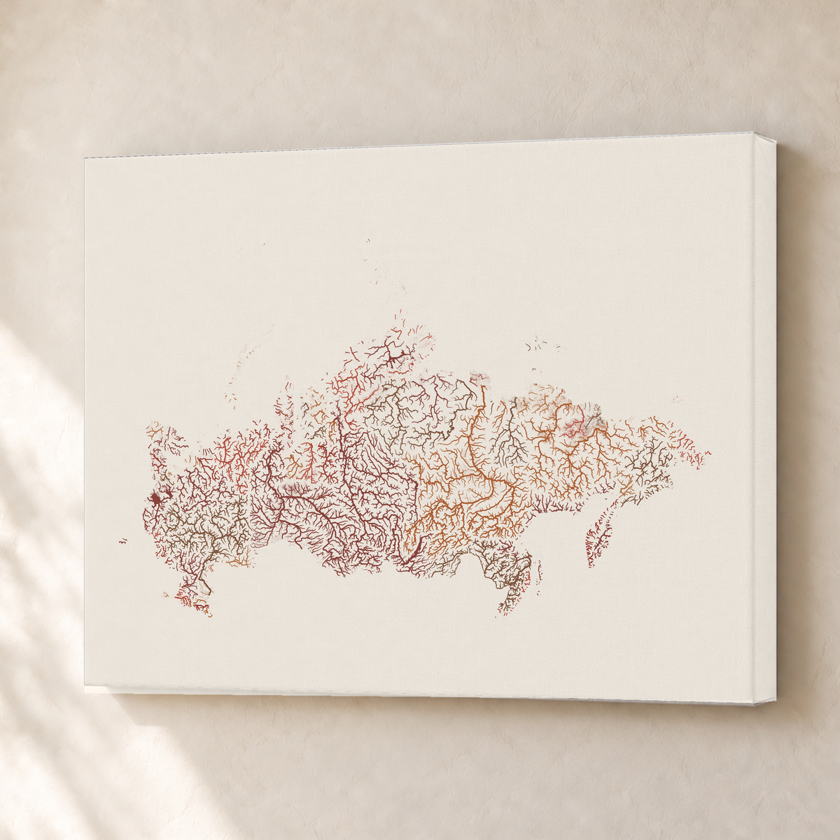 Beautiful Rivers — Rússia — Terracota e areia, Canvas · 30 × 40 cm, Sem margem