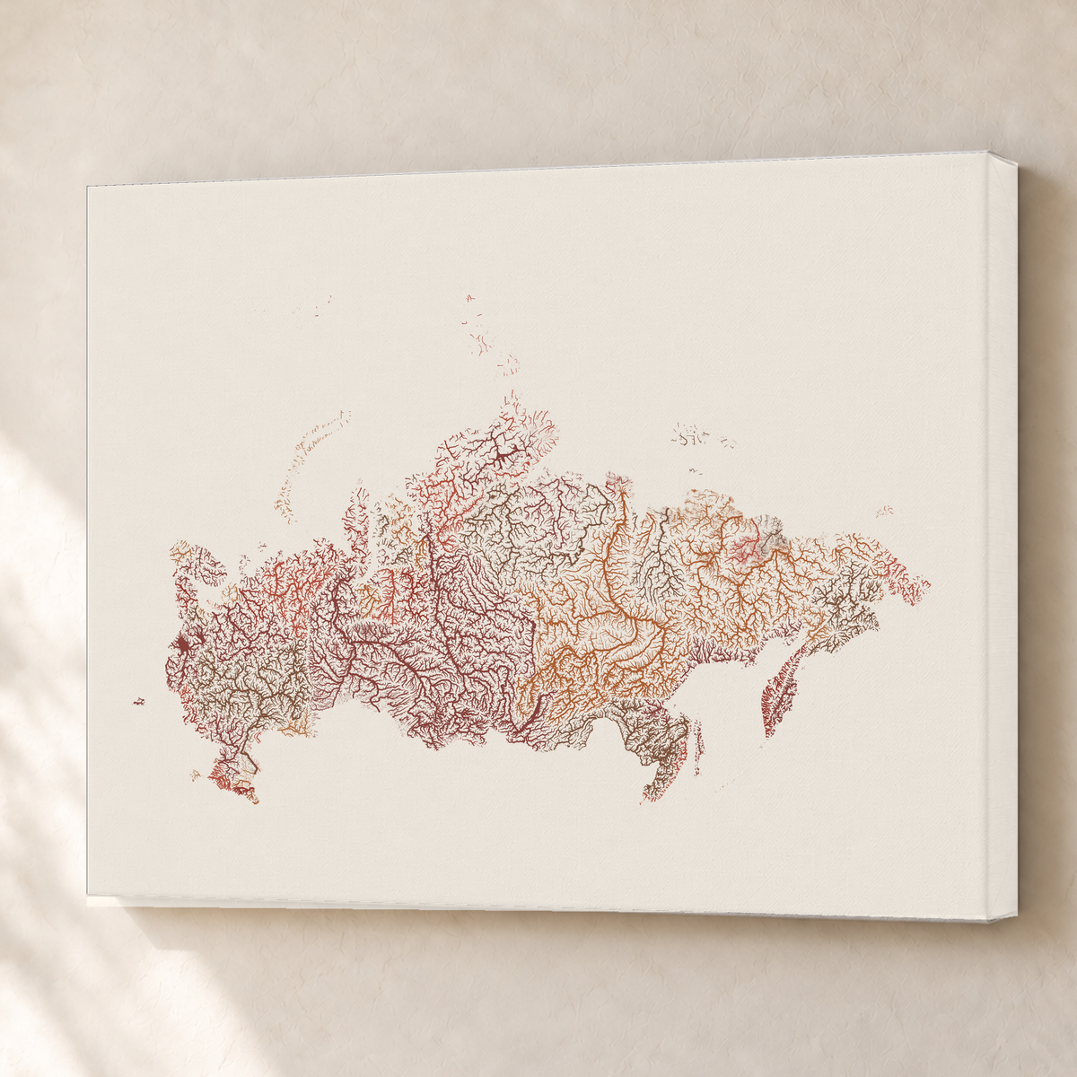 Beautiful Rivers — Rússia — Terracota e areia, Canvas · 60 × 80 cm, Sem margem