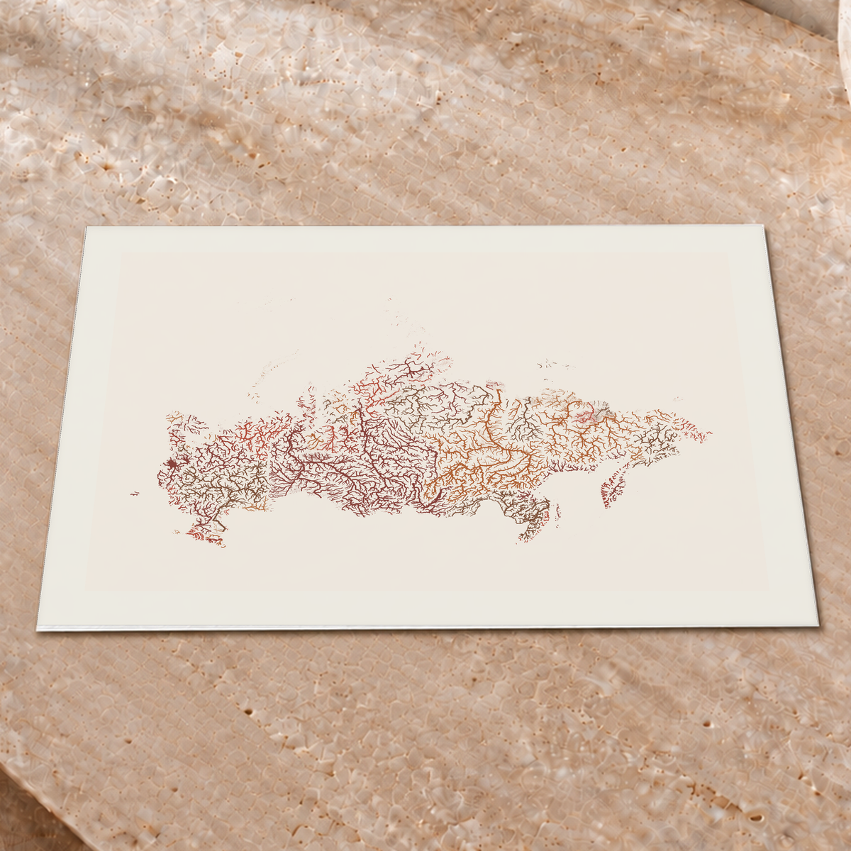 Beautiful Rivers — Rússia — Terracota e areia, Impressão fine art · 30 × 40 cm, Margem branca