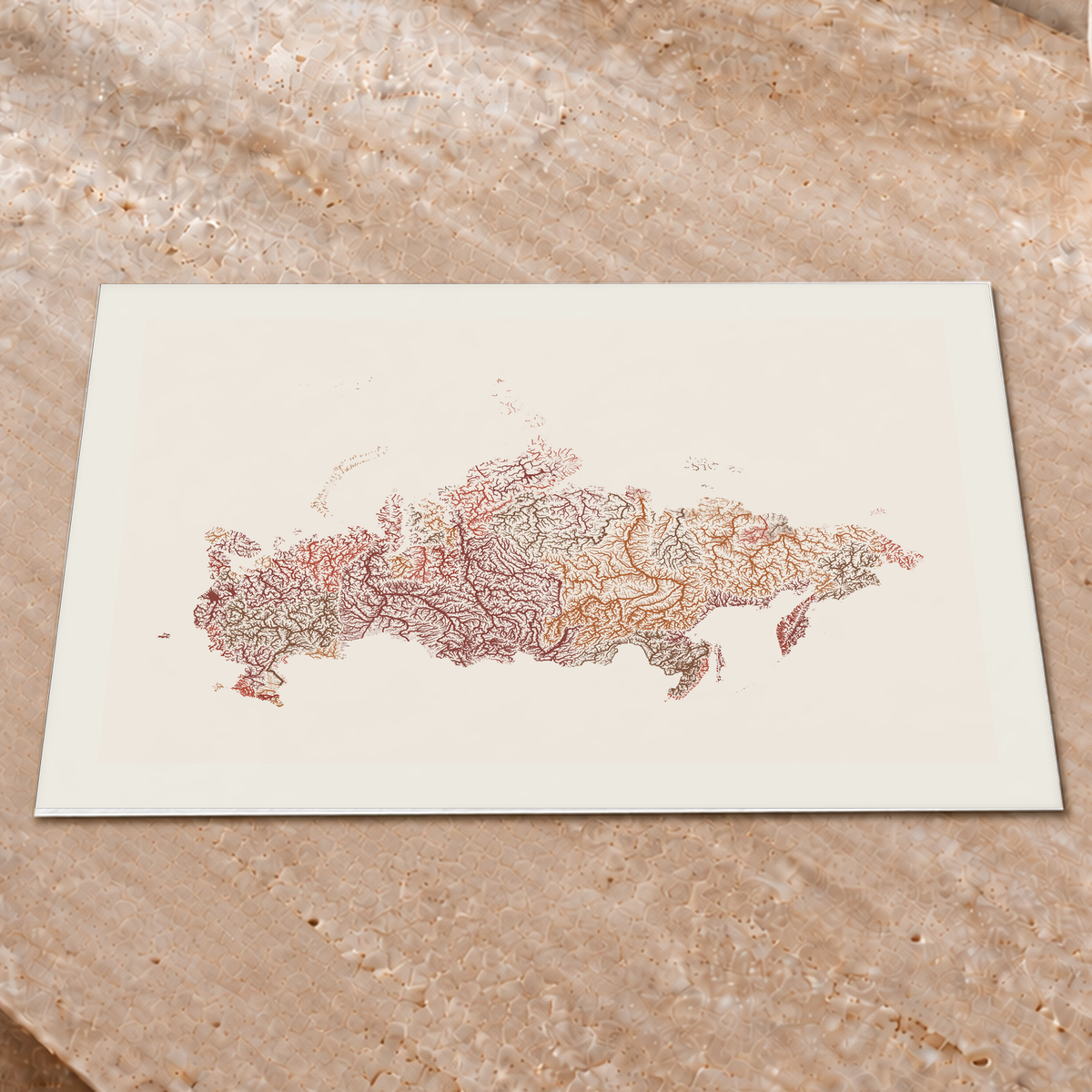 Beautiful Rivers — Rússia — Terracota e areia, Impressão fine art · 45 × 60 cm, Margem branca