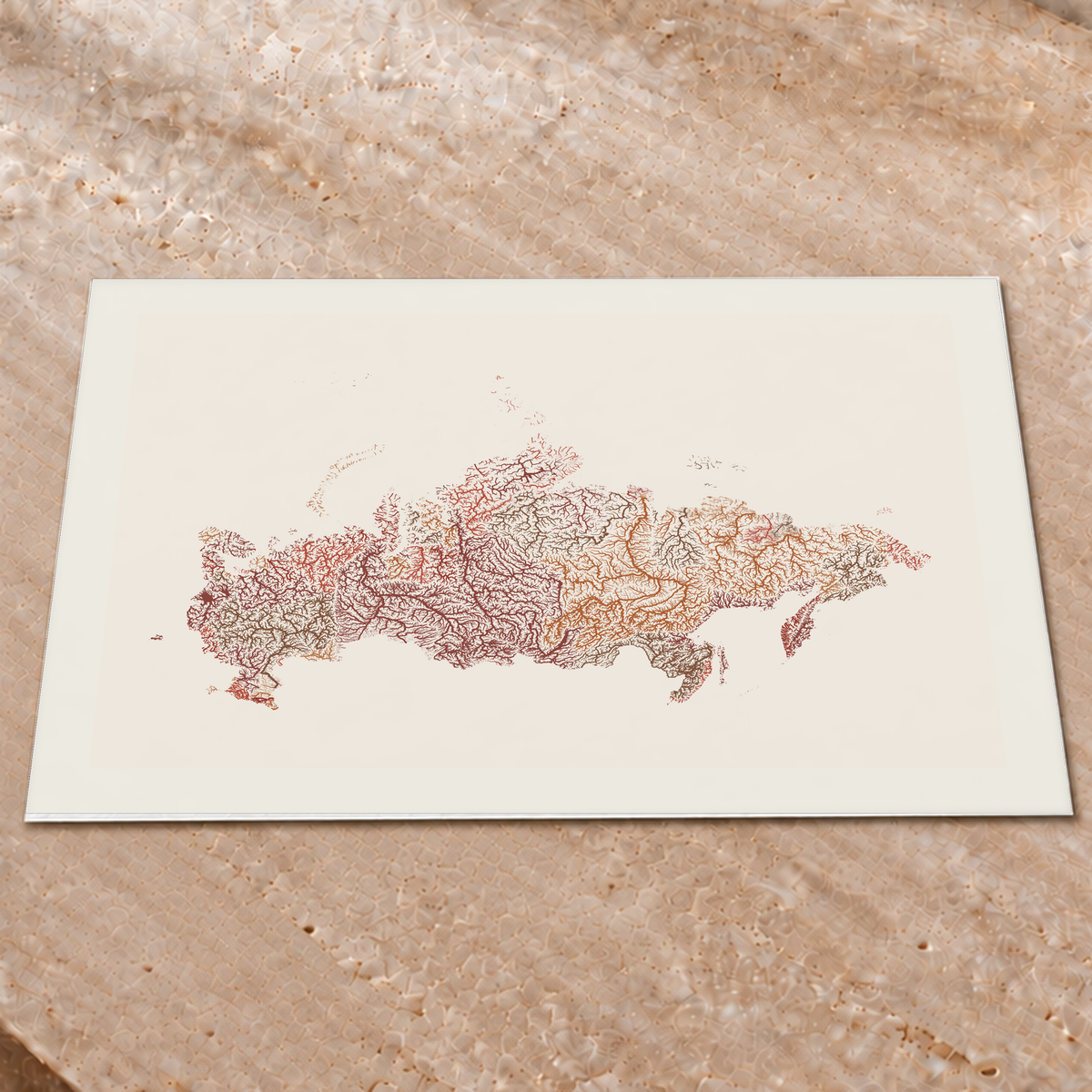 Beautiful Rivers — Rússia — Terracota e areia, Impressão fine art · 60 × 80 cm, Margem branca