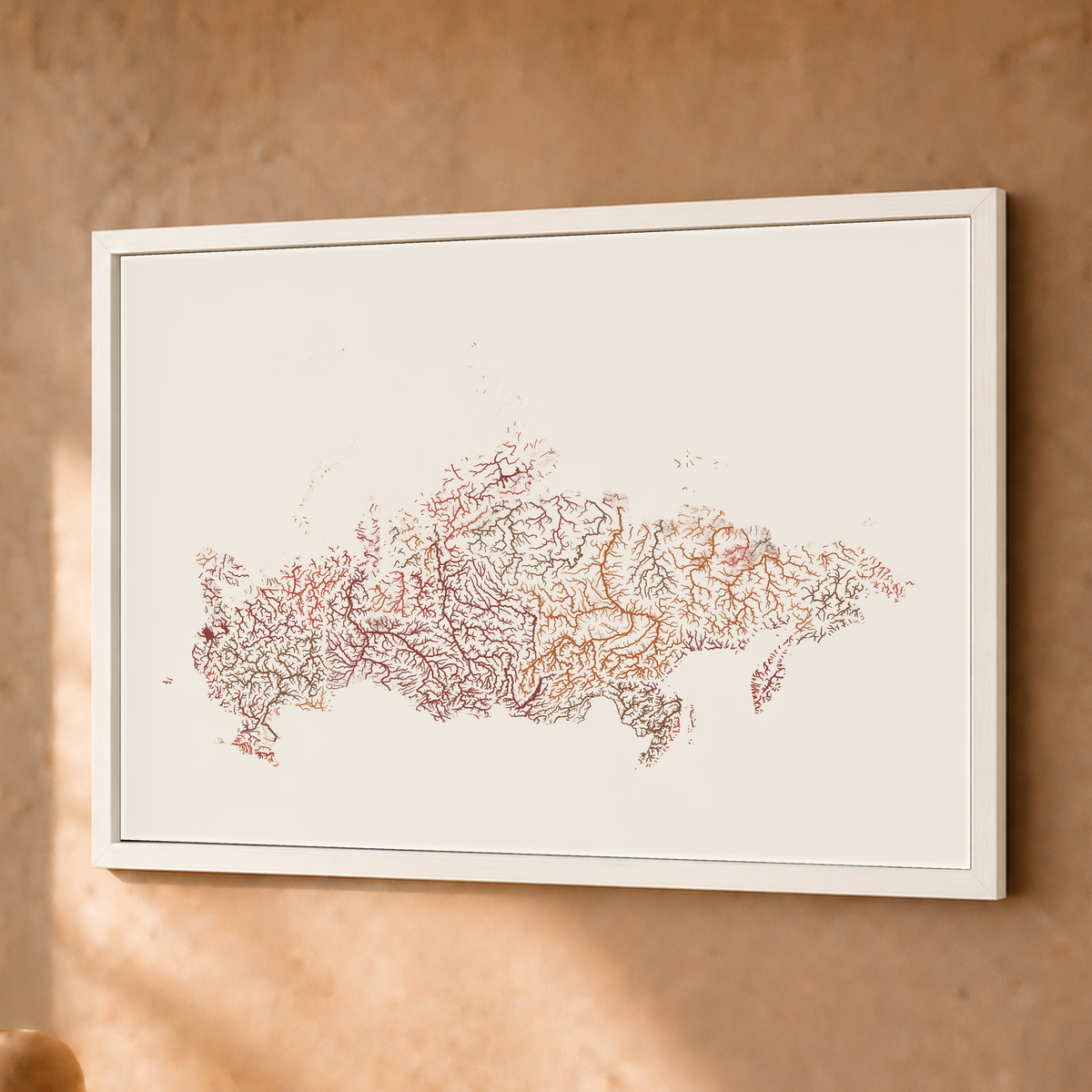 Beautiful Rivers — Rússia — Terracota e areia, Fine art emoldurado · 30 × 40 cm, Branco · Sem margem