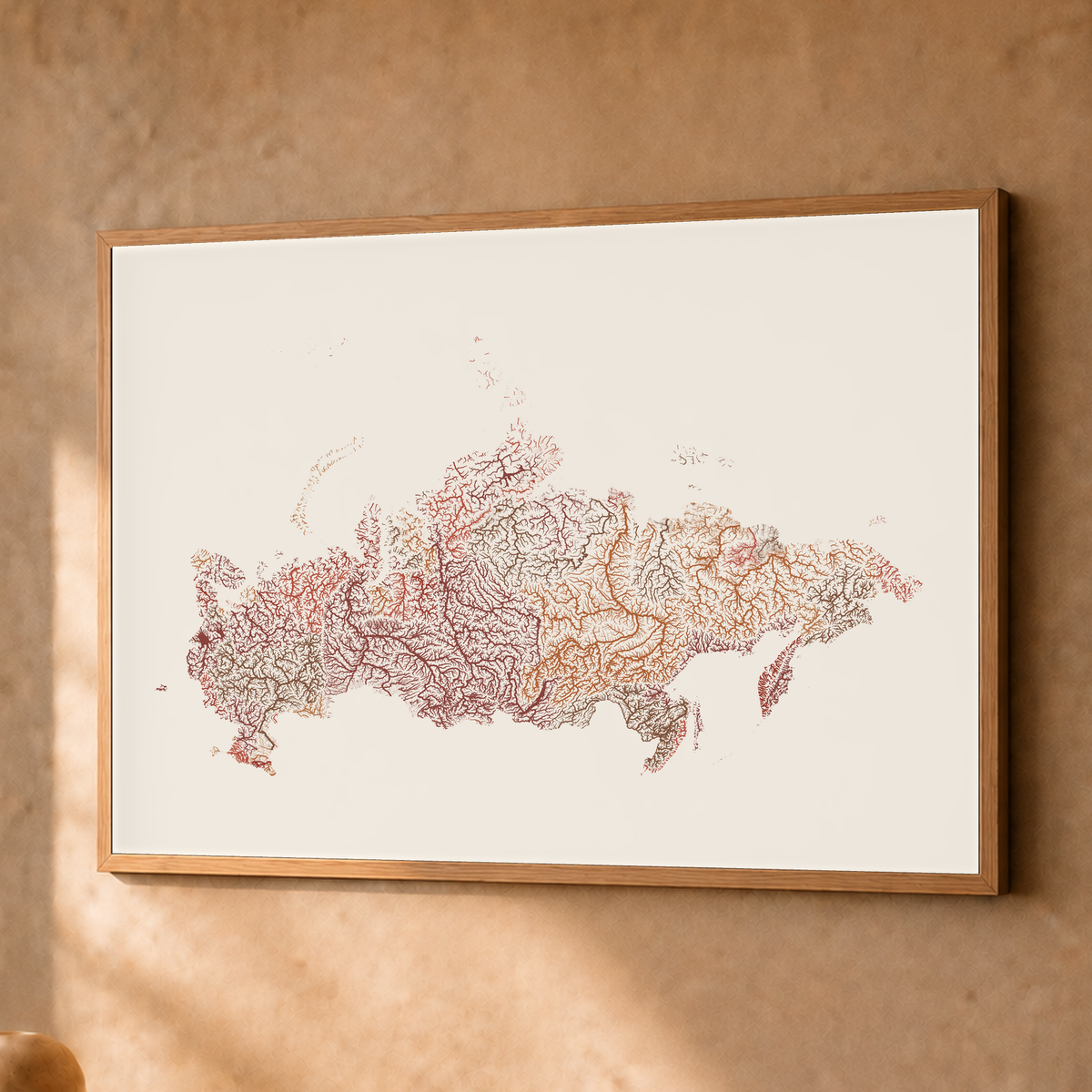 Beautiful Rivers — Rússia — Terracota e areia, Fine art emoldurado · 45 × 60 cm, Natural · Sem margem