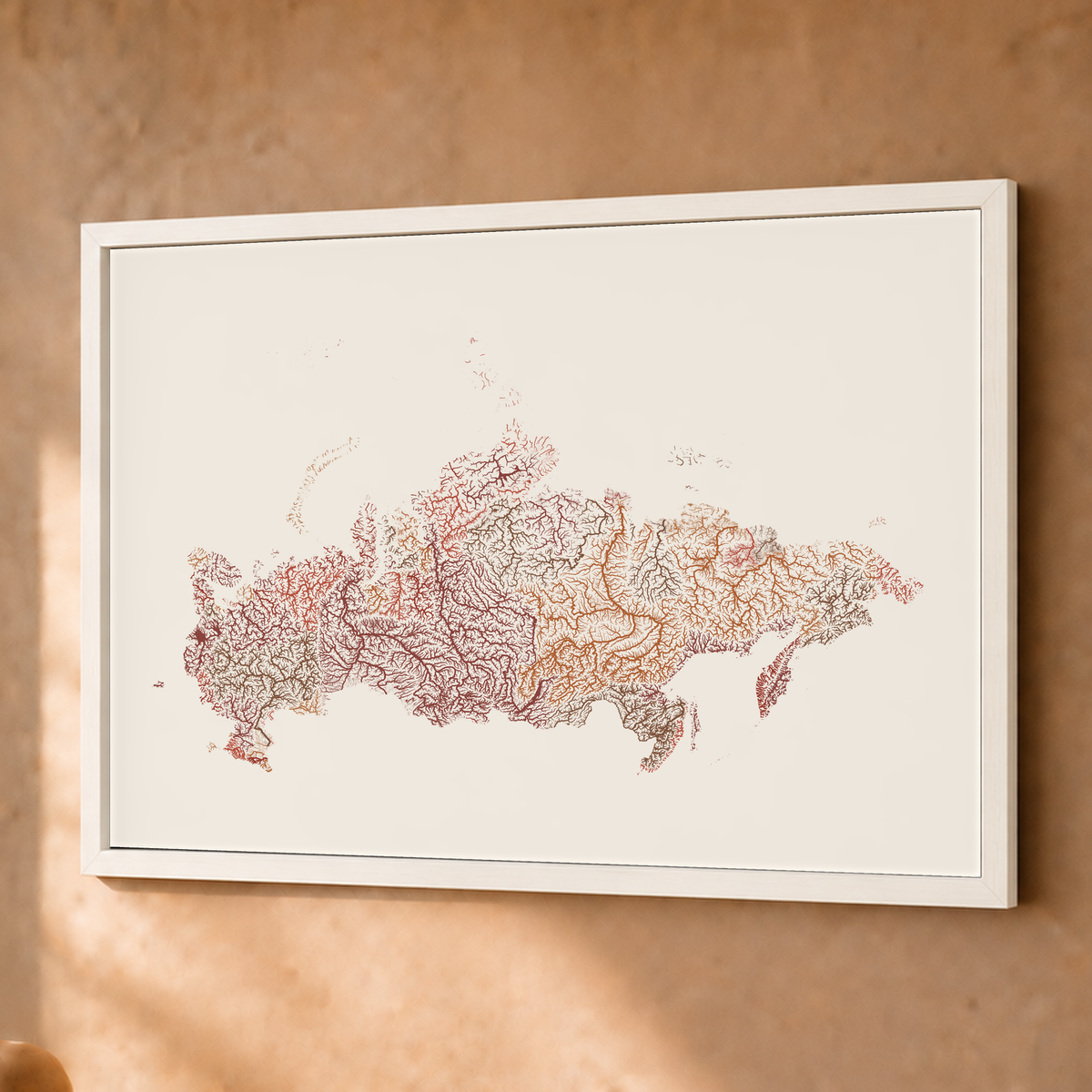 Beautiful Rivers — Rússia — Terracota e areia, Fine art emoldurado · 45 × 60 cm, Branco · Sem margem