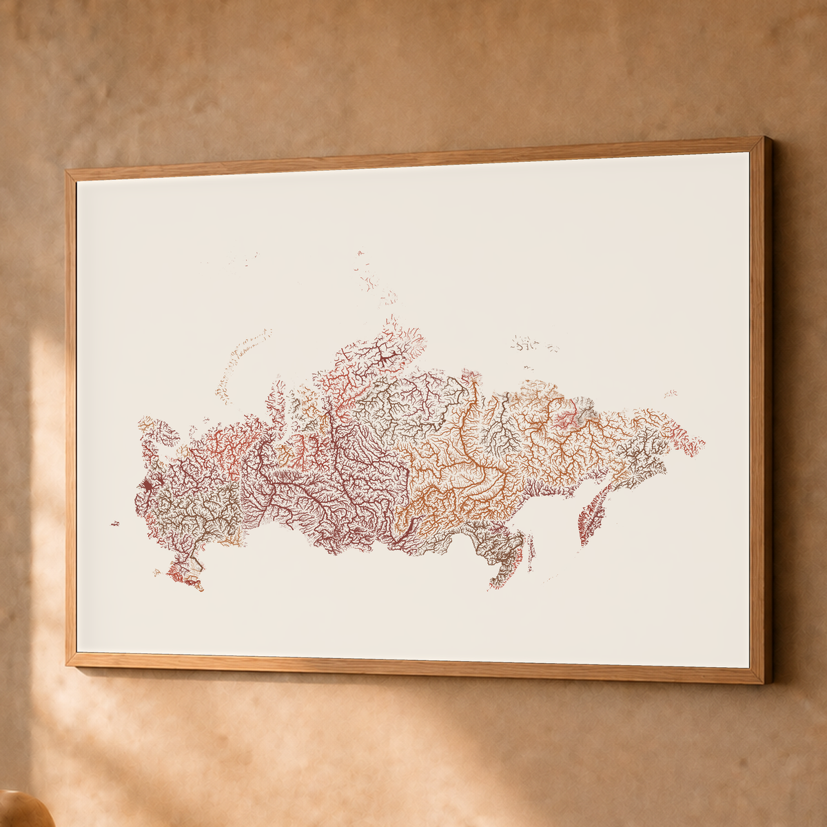 Beautiful Rivers — Rússia — Terracota e areia, Fine art emoldurado · 60 × 80 cm, Natural · Sem margem