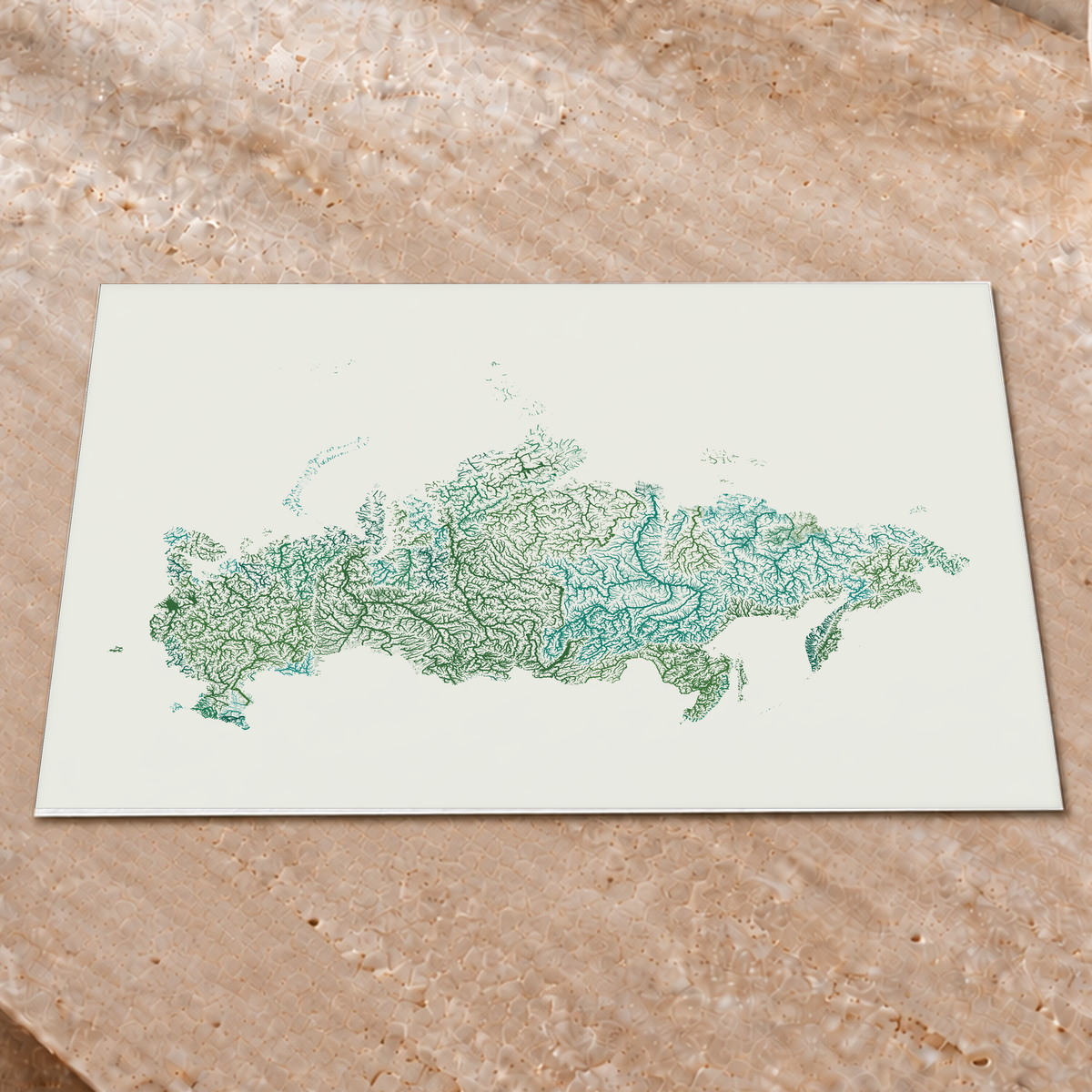 Beautiful Rivers — Rússia — Verde jade e porcelana, Impressão fine art · 45 × 60 cm, Sem margem
