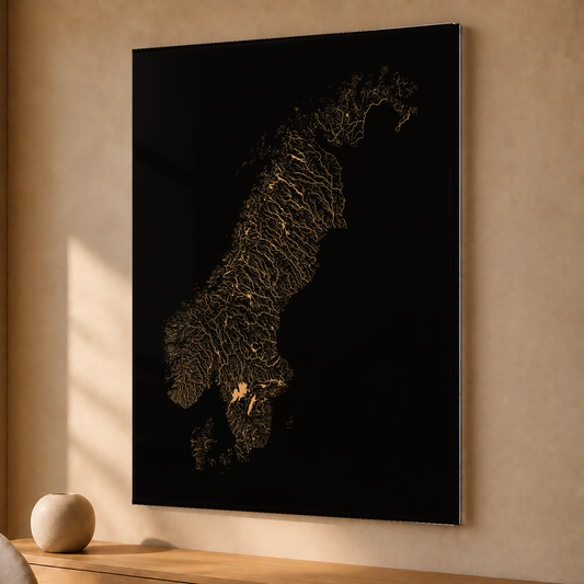 Beautiful Rivers — Escandinávia — Cobre, Acrílico · 30 × 40 cm, Sem margem