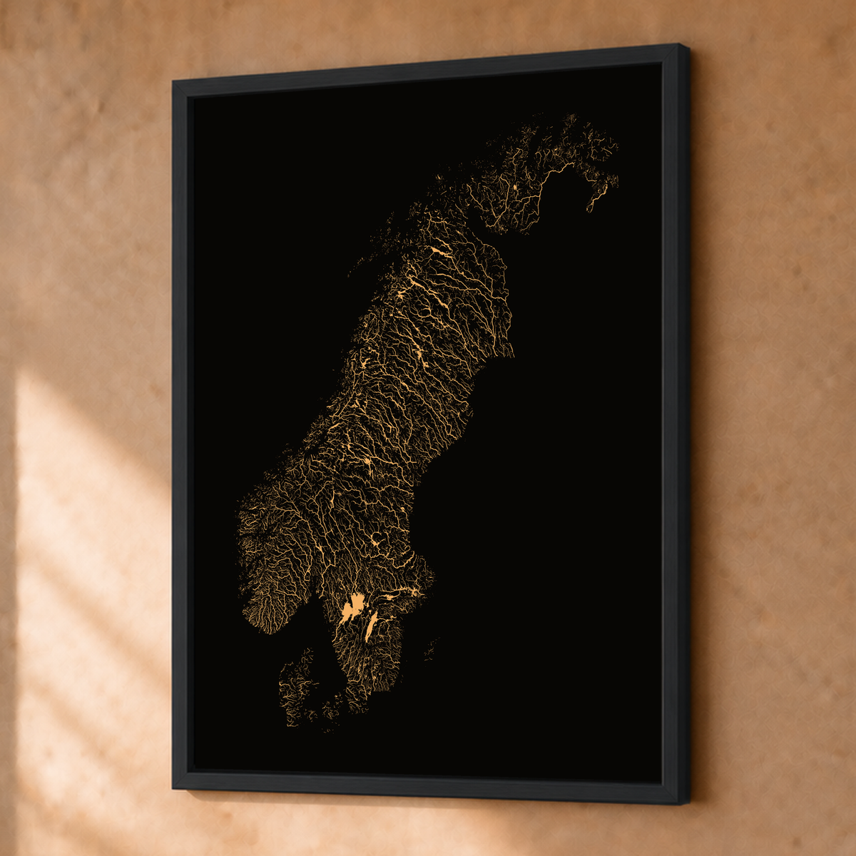 Beautiful Rivers — Escandinávia — Cobre, Fine art emoldurado · 30 × 40 cm, Preto · Sem margem