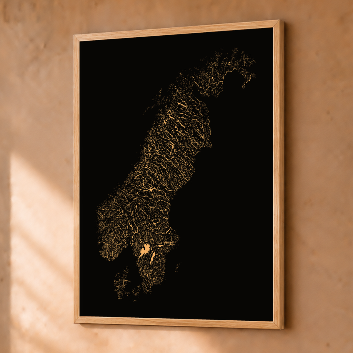 Beautiful Rivers — Escandinávia — Cobre, Fine art emoldurado · 30 × 40 cm, Natural · Sem margem