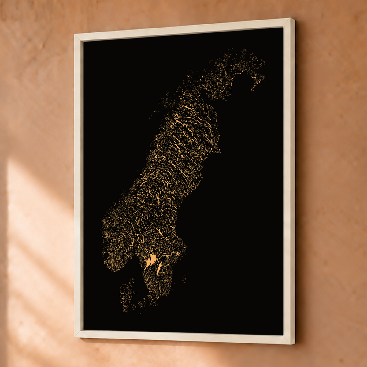 Beautiful Rivers — Escandinávia — Cobre, Fine art emoldurado · 30 × 40 cm, Branco · Sem margem