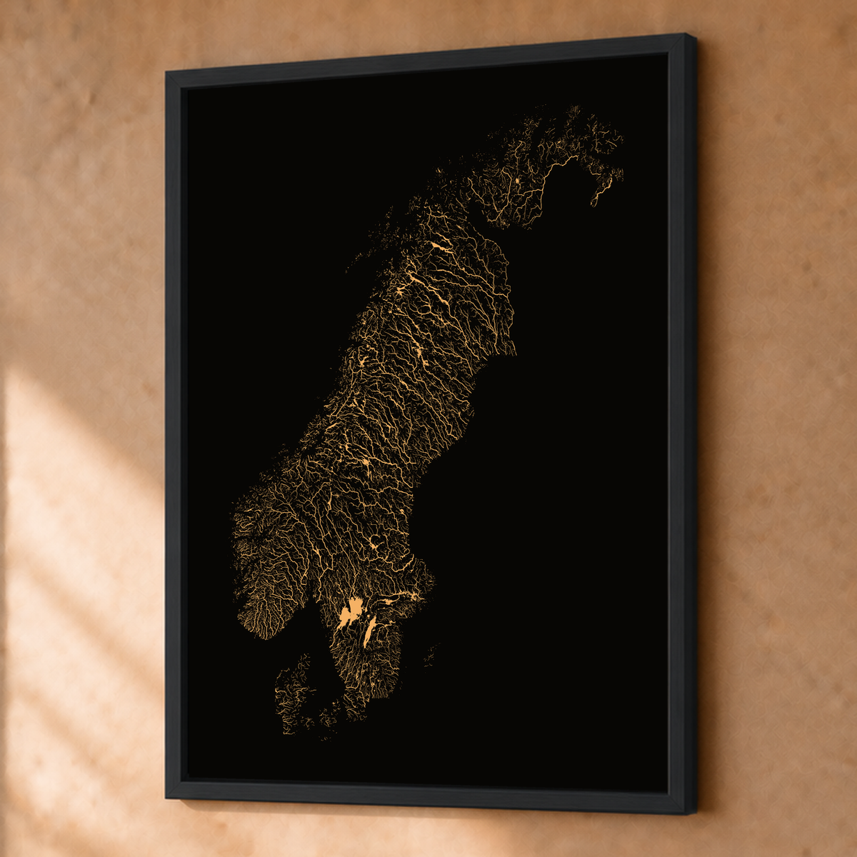 Beautiful Rivers — Escandinávia — Cobre, Fine art emoldurado · 45 × 60 cm, Preto · Sem margem