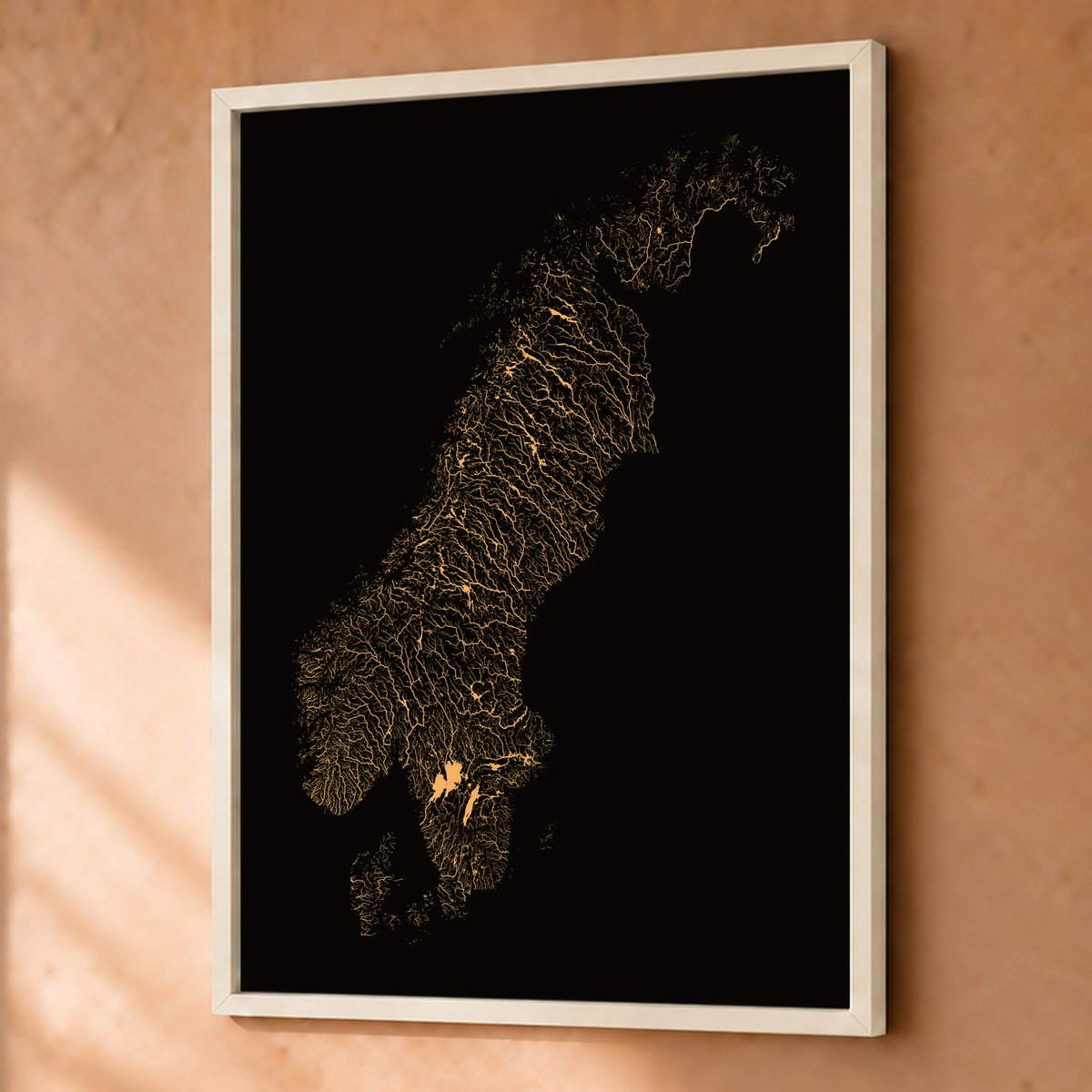 Beautiful Rivers — Escandinávia — Cobre, Fine art emoldurado · 45 × 60 cm, Branco · Sem margem