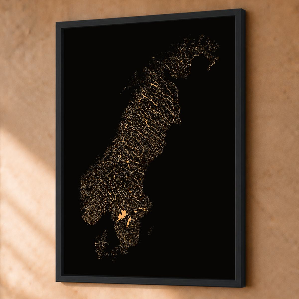 Beautiful Rivers — Escandinávia — Cobre, Fine art emoldurado · 60 × 80 cm, Preto · Sem margem
