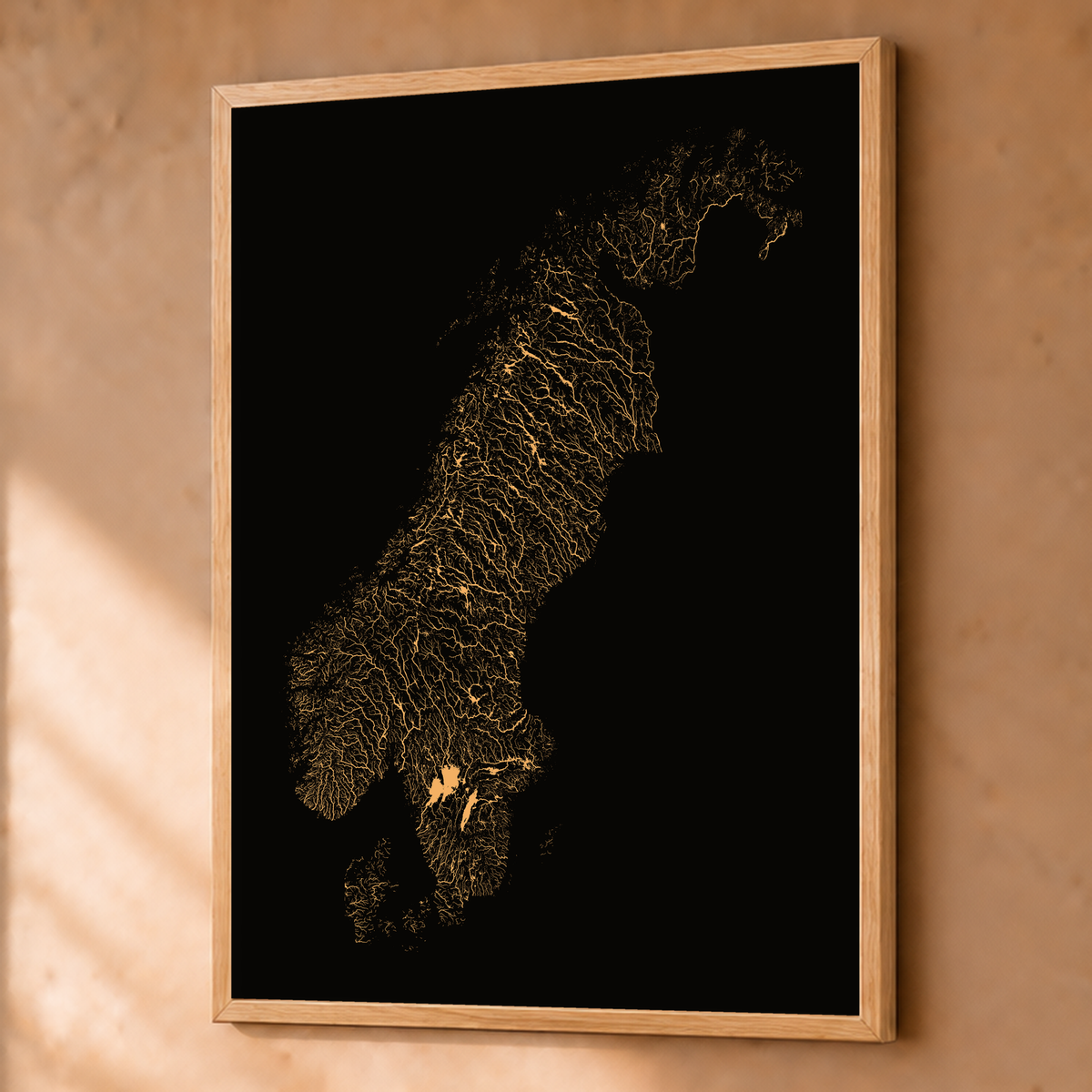 Beautiful Rivers — Escandinávia — Cobre, Fine art emoldurado · 60 × 80 cm, Natural · Sem margem