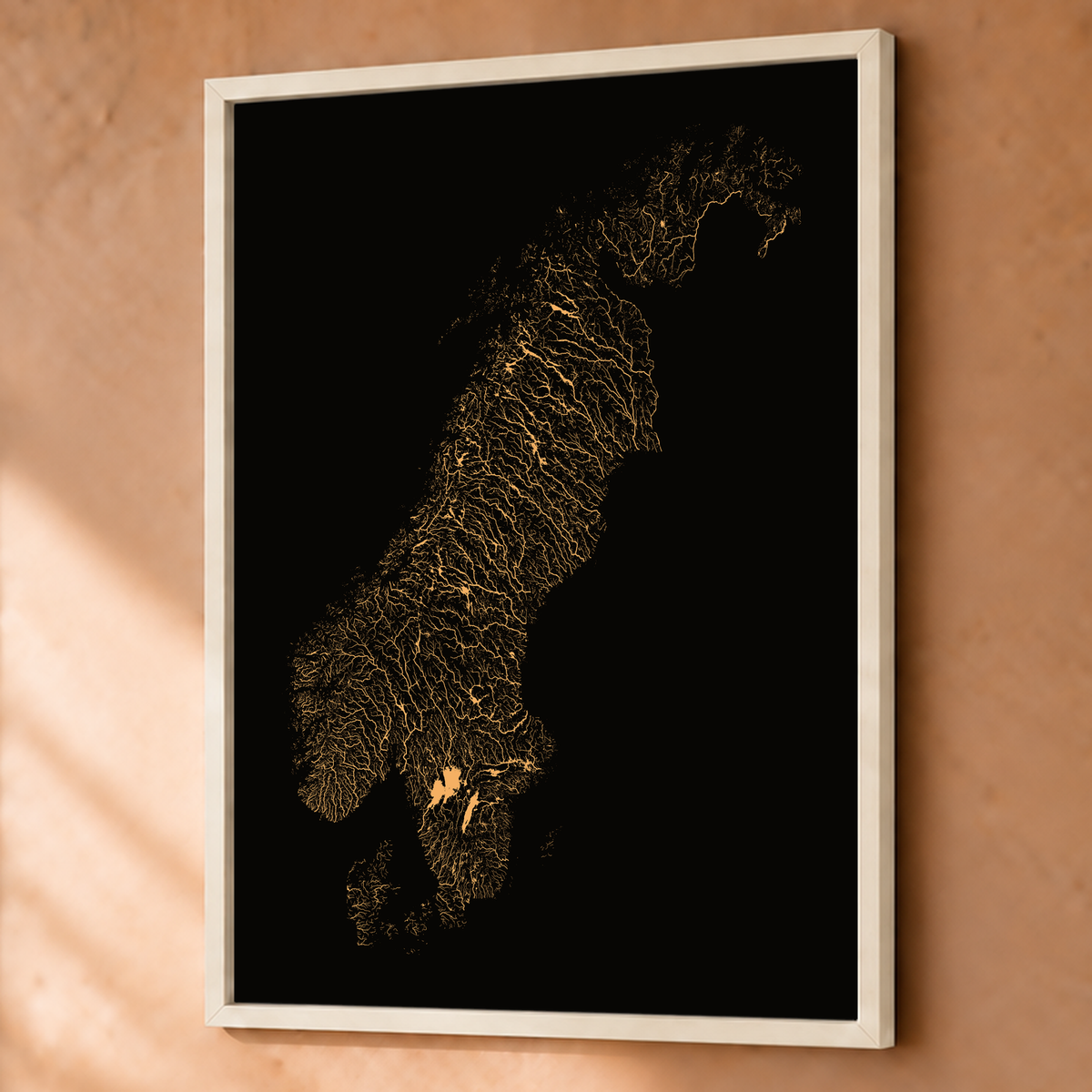 Beautiful Rivers — Escandinávia — Cobre, Fine art emoldurado · 60 × 80 cm, Branco · Sem margem