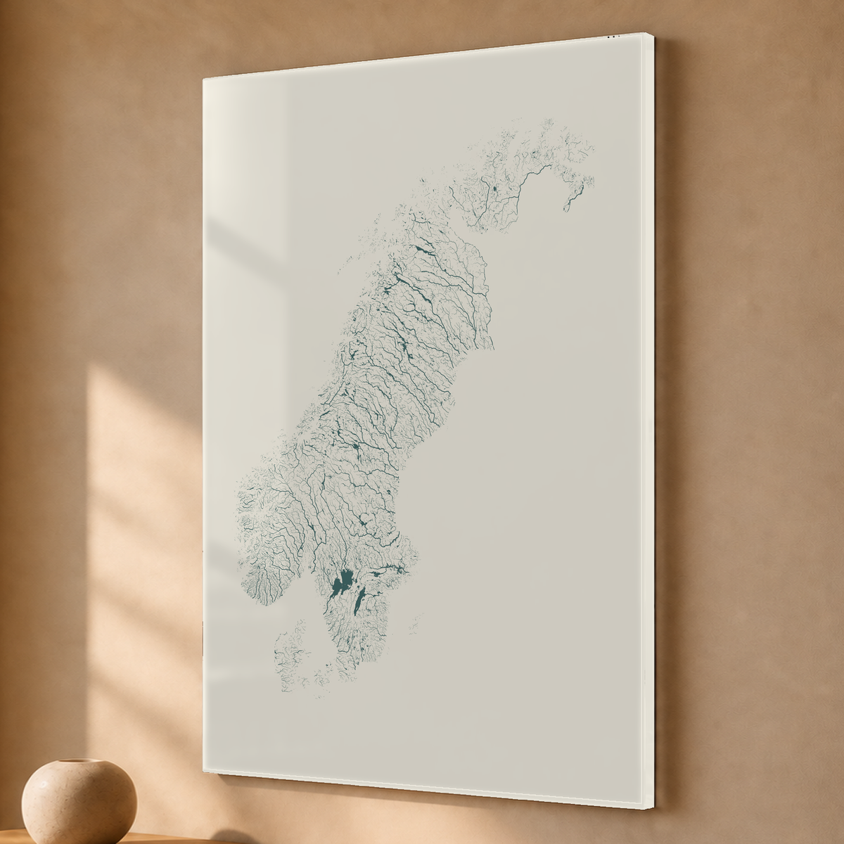 Beautiful Rivers — Escandinávia — Natural e luminosa, Acrílico · 40 × 60 cm, Sem margem