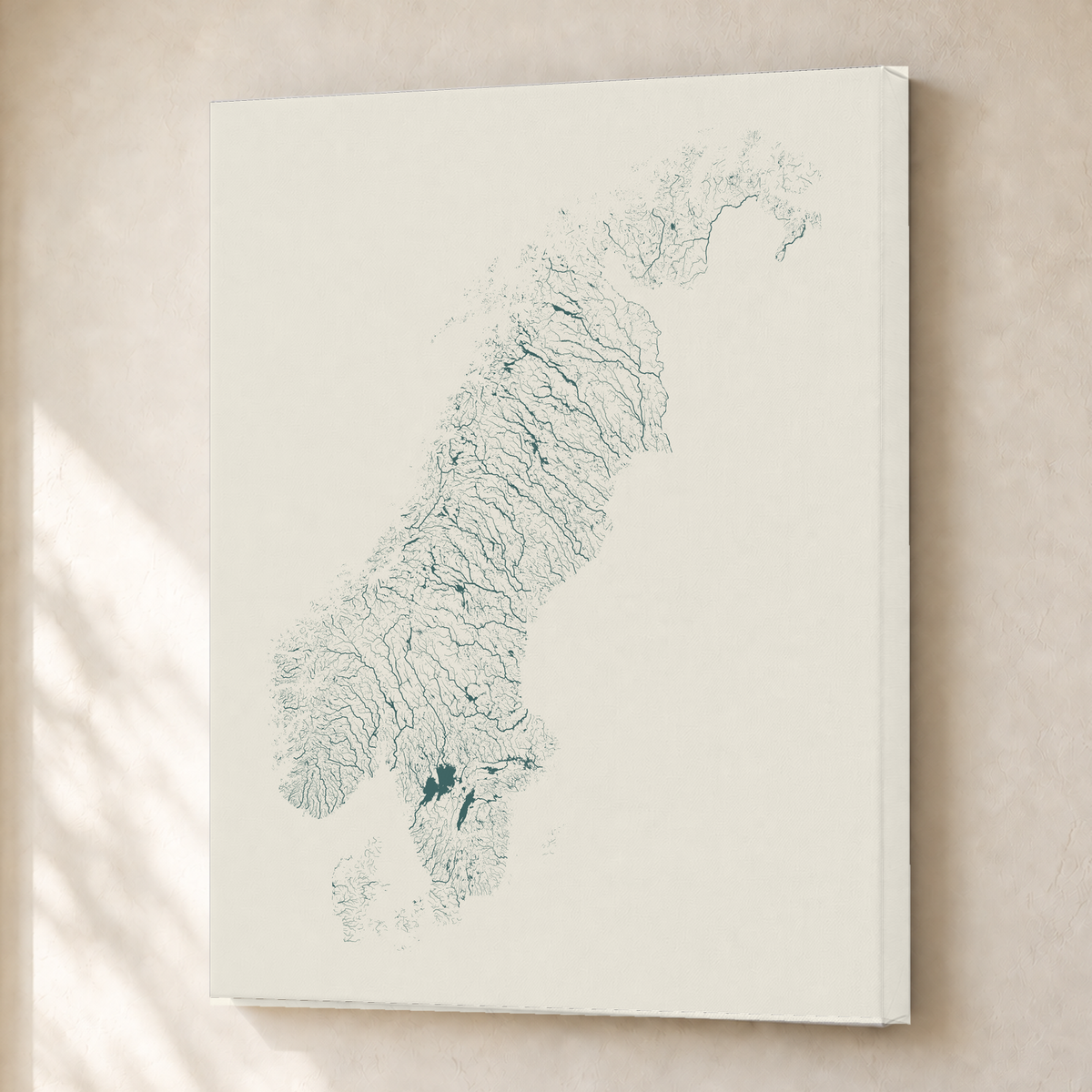 Beautiful Rivers — Escandinávia — Natural e luminosa, Canvas · 30 × 40 cm, Sem margem