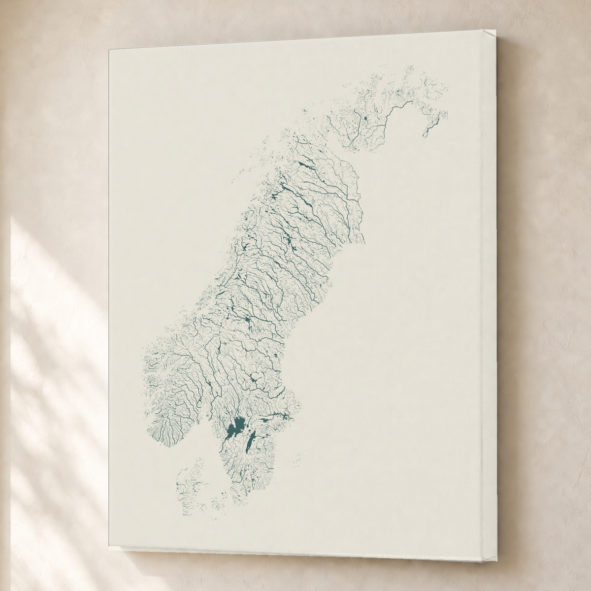 Beautiful Rivers — Escandinávia — Natural e luminosa, Canvas · 45 × 60 cm, Sem margem