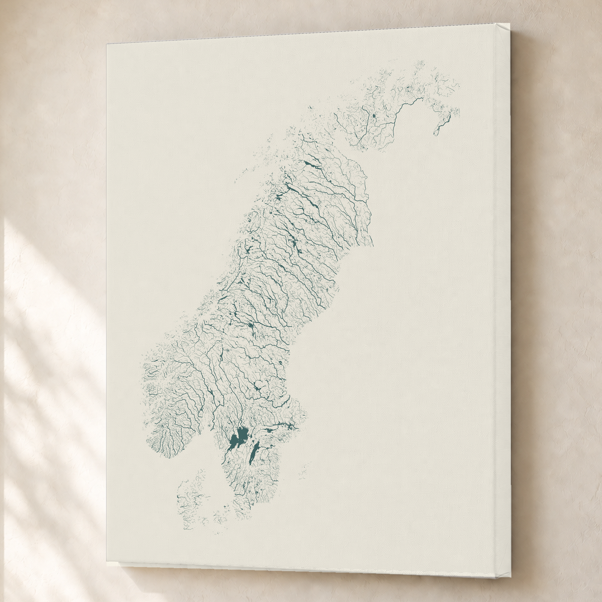 Beautiful Rivers — Escandinávia — Natural e luminosa, Canvas · 60 × 80 cm, Sem margem