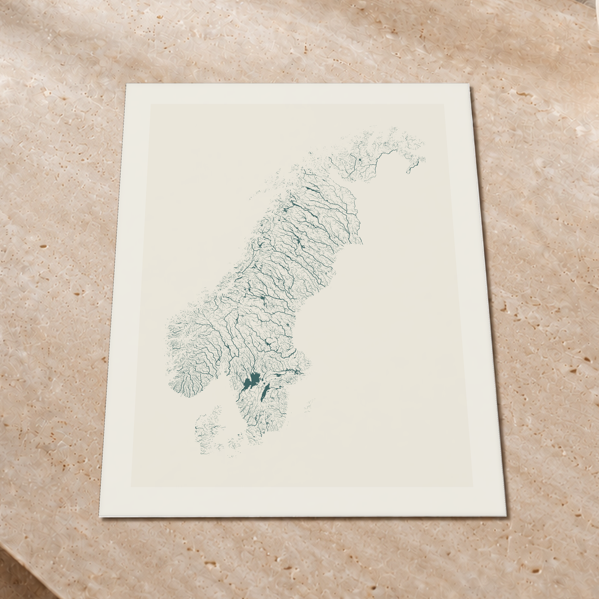 Beautiful Rivers — Escandinávia — Natural e luminosa, Impressão fine art · 60 × 80 cm, Margem branca