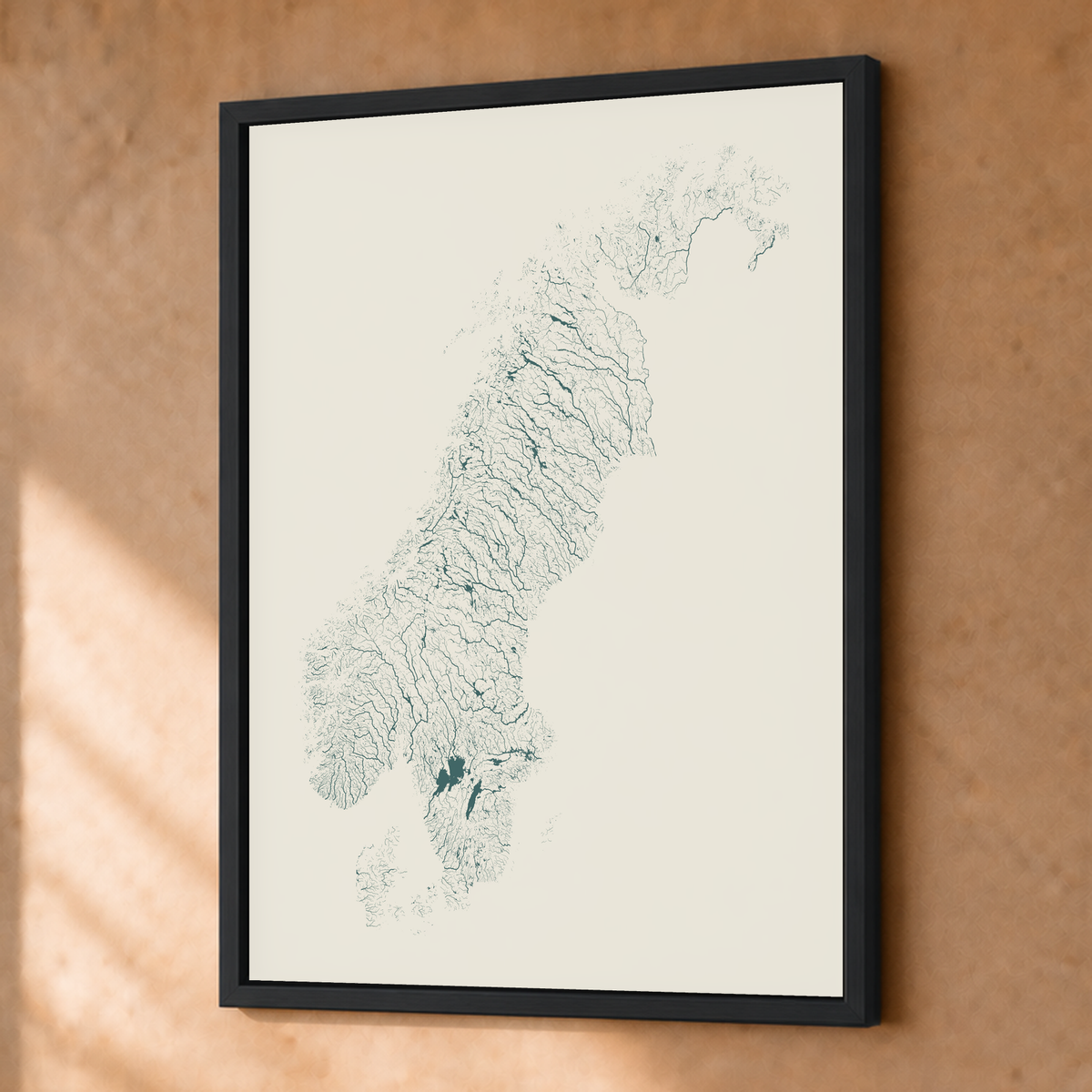 Beautiful Rivers — Escandinávia — Natural e luminosa, Fine art emoldurado · 30 × 40 cm, Preto · Sem margem