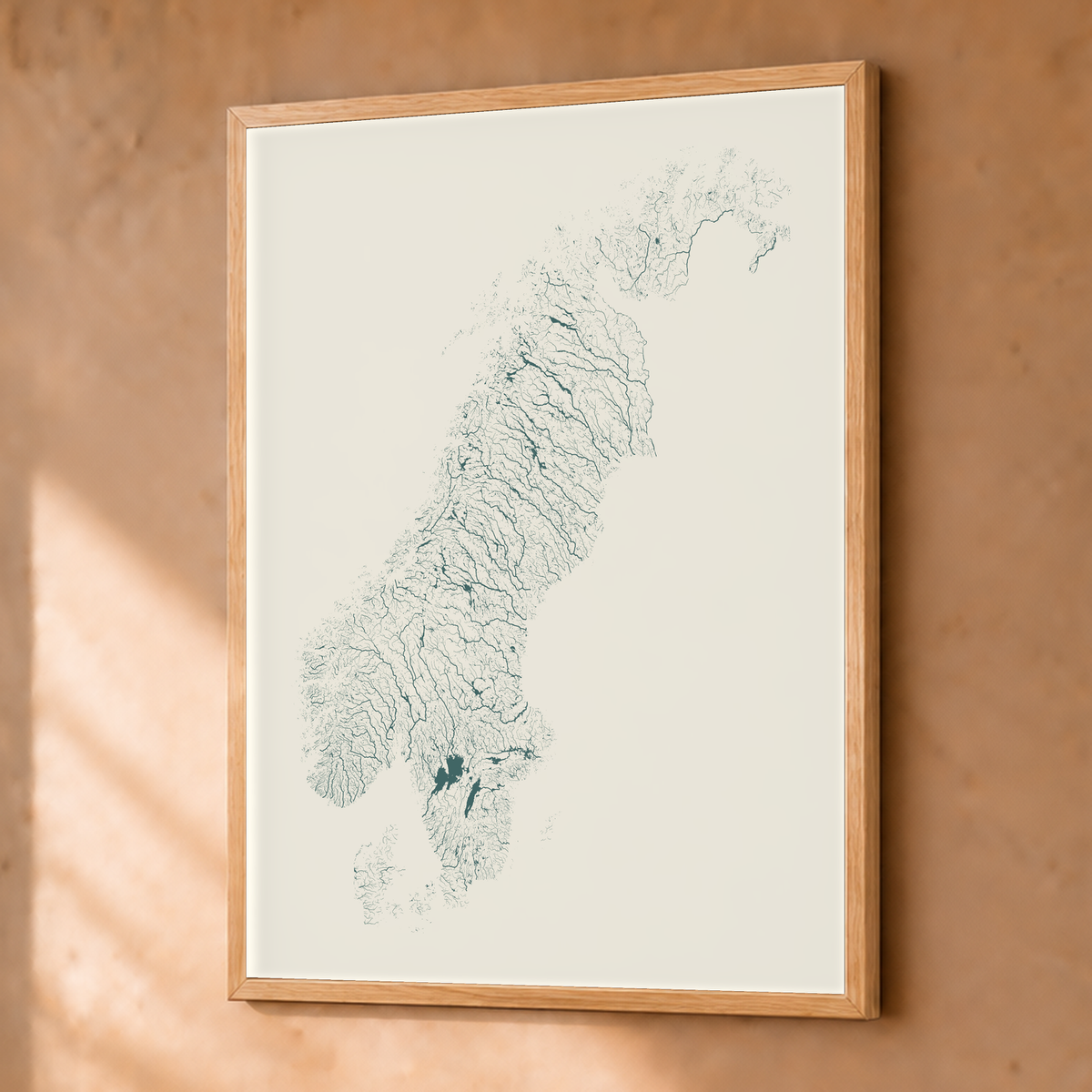 Beautiful Rivers — Escandinávia — Natural e luminosa, Fine art emoldurado · 30 × 40 cm, Natural · Sem margem