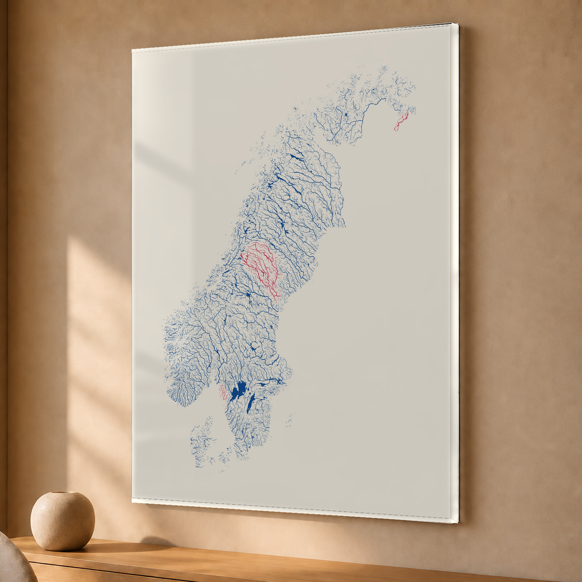 Beautiful Rivers — Escandinávia — Risografia, Acrílico · 30 × 40 cm, Sem margem