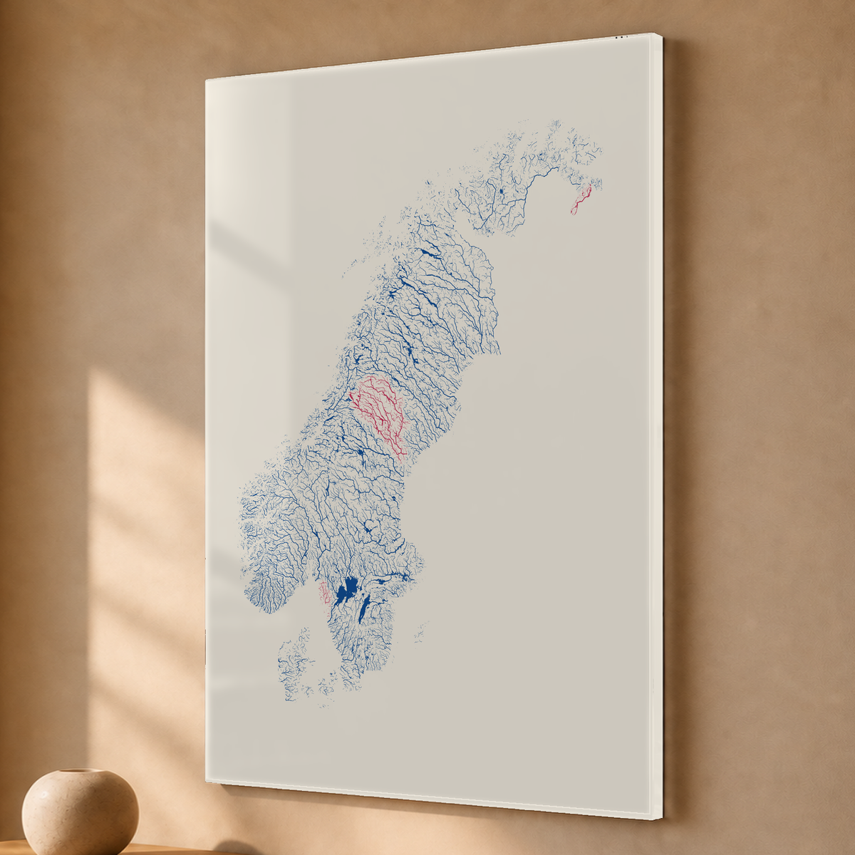 Beautiful Rivers — Escandinávia — Risografia, Acrílico · 40 × 60 cm, Sem margem