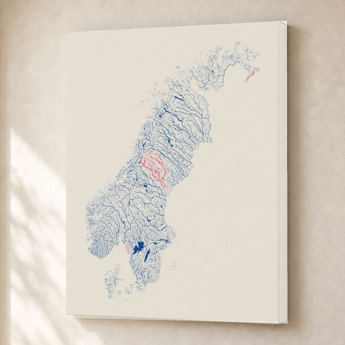 Beautiful Rivers — Escandinávia — Risografia, Canvas · 30 × 40 cm, Sem margem