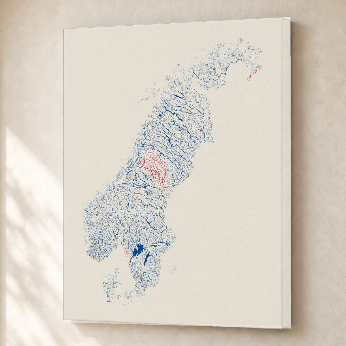 Beautiful Rivers — Escandinávia — Risografia, Canvas · 45 × 60 cm, Sem margem