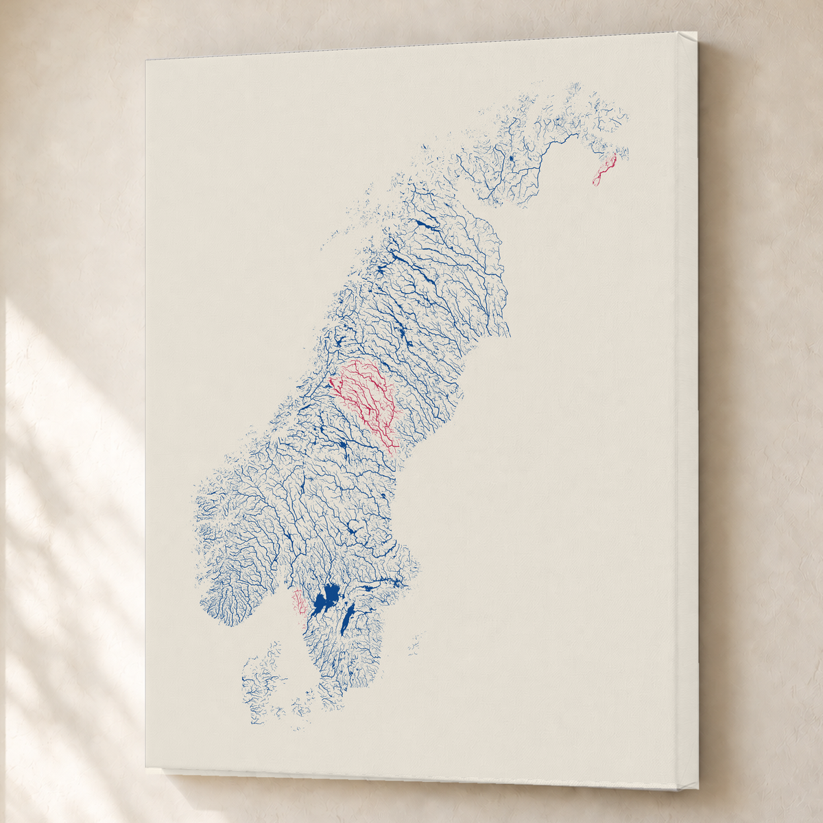 Beautiful Rivers — Escandinávia — Risografia, Canvas · 60 × 80 cm, Sem margem